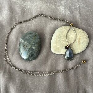Labradorite and garnet necklace